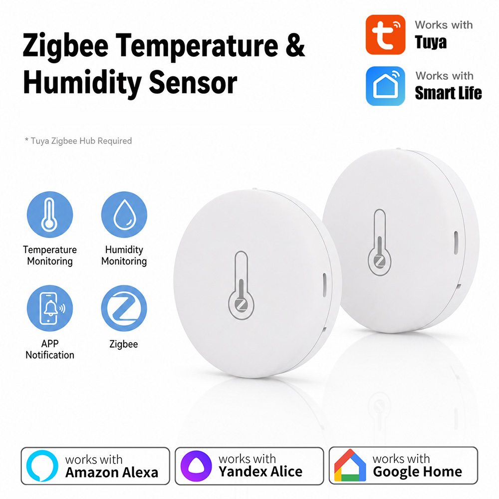 Home Cinema Alexa - Tuya Zigbee Temperature And Humidity Sensor