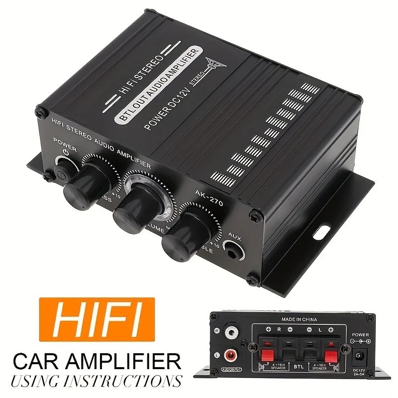 Home Cinema Choice - AK-270 400W Mini Power Amplifier 12V/24V