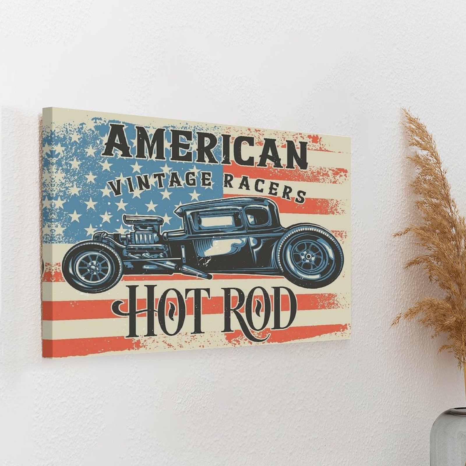 American Hot Rod Canvas Painti - Home Cinema Wall 评论和价格
