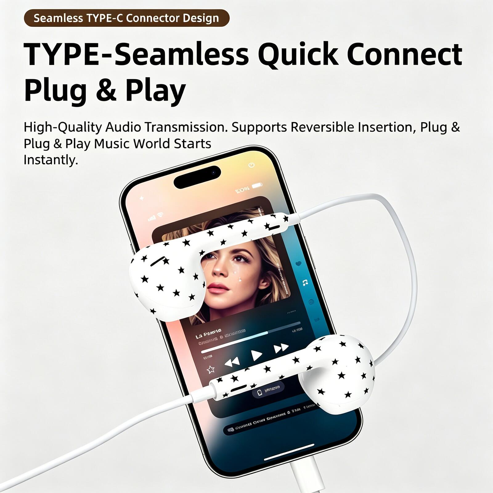 Fashion Type-C Wired Earphones - Home Cinema Pc 评论和价格