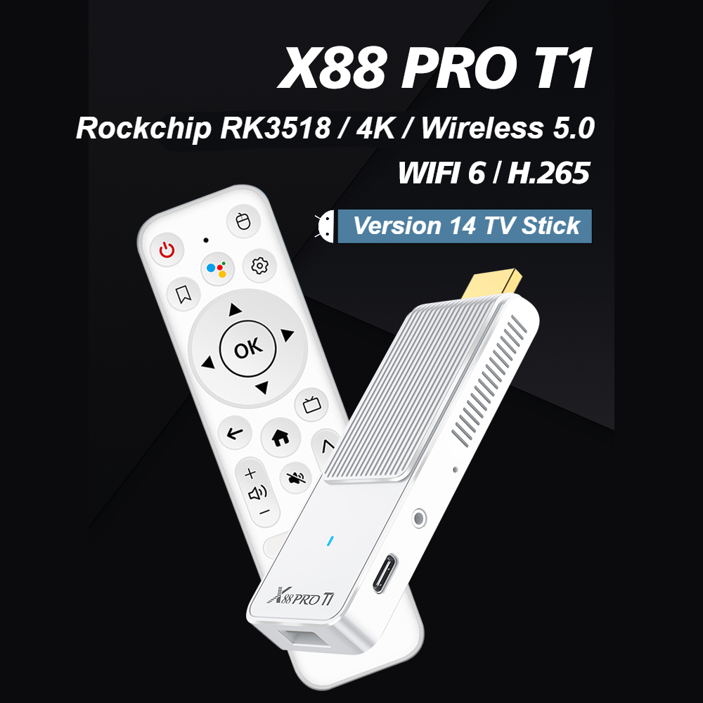 X88 T1 TV Stick Android14 Rock - Home Cinema Quad 评论和价格