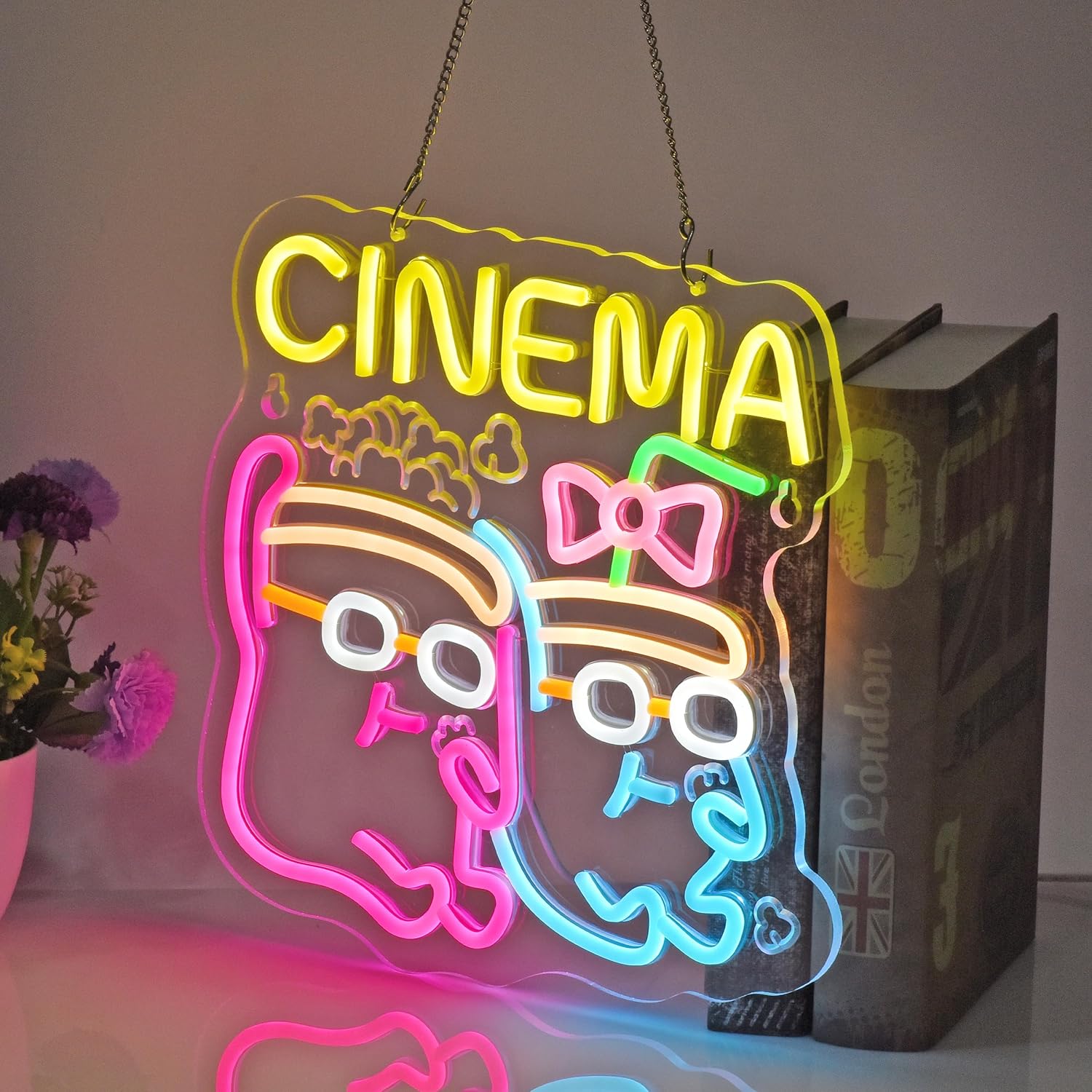 Cinema Neon Sign LED Popcorn D - Home Cinema Films 评论和价格