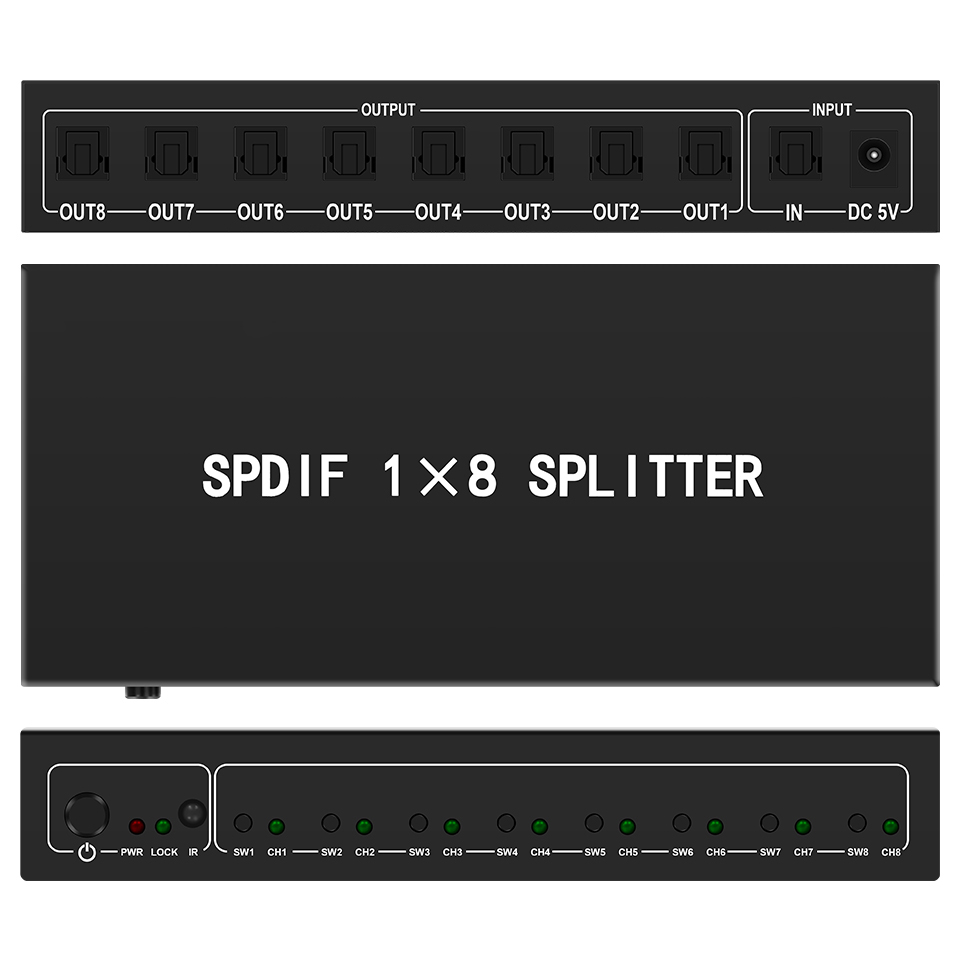 Optical Audio Splitter,1 in 8  - Home Cinema Choice 评论和价格
