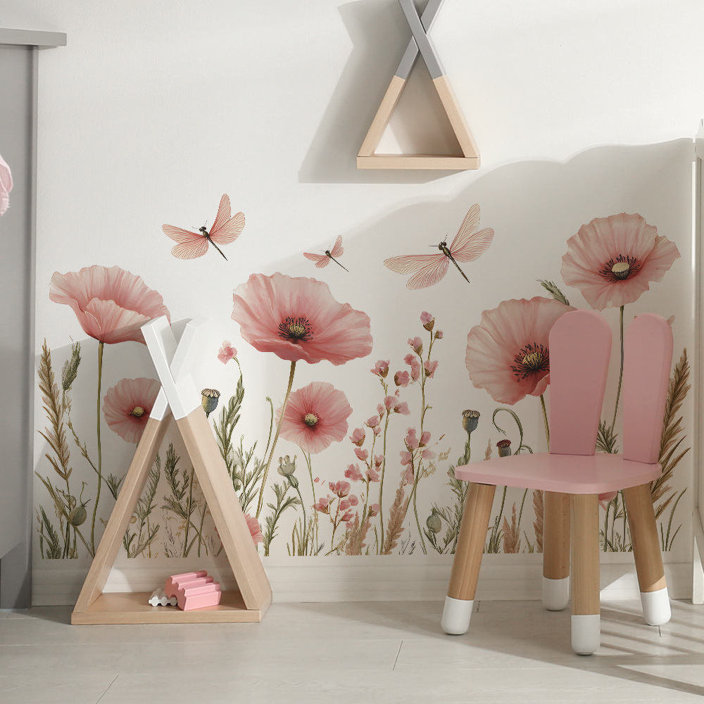 Watercolor Pink Flowers Dragon - Home Cinema Wall 评论和价格