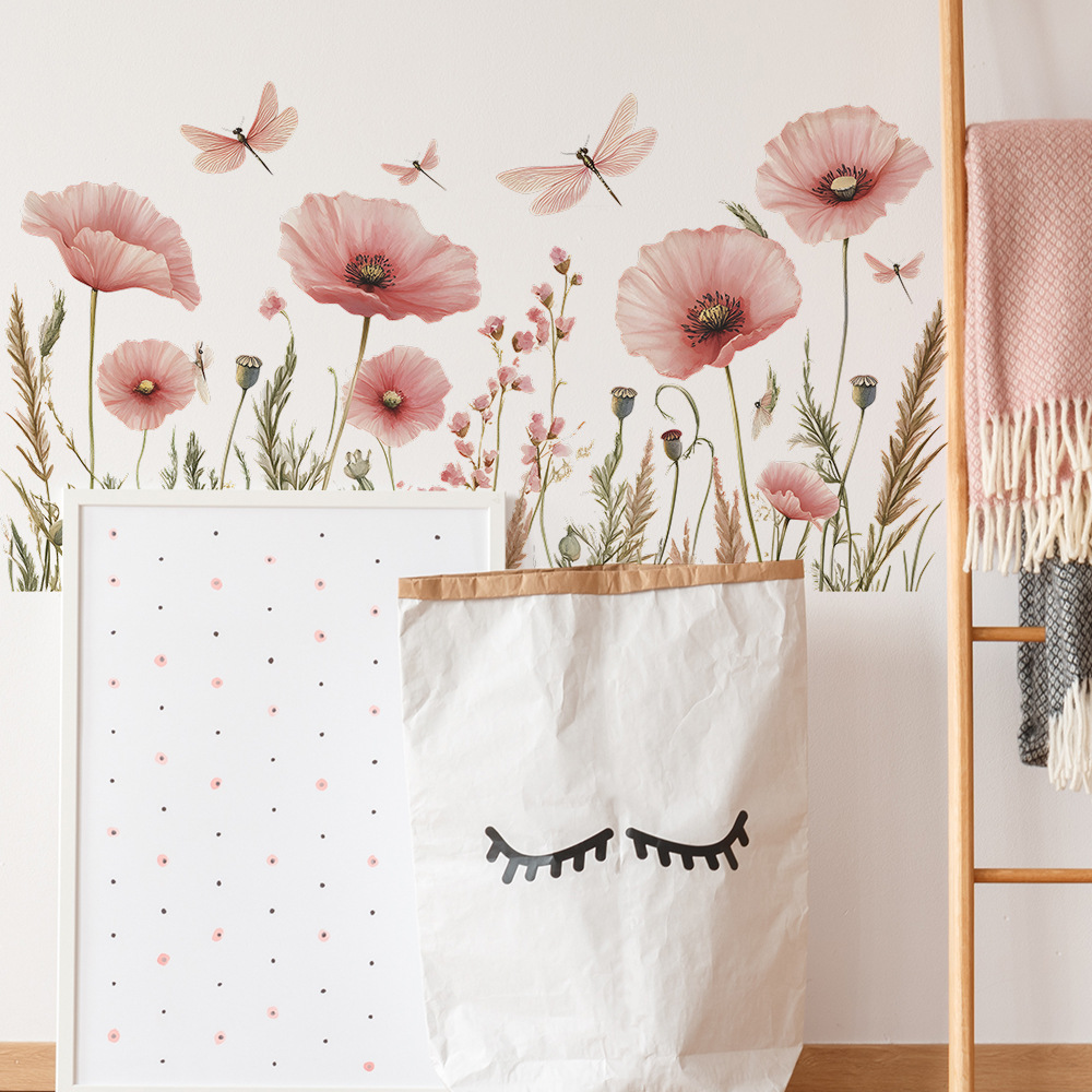 Watercolor Pink Flowers Dragon - Home Cinema Wall 评论和价格