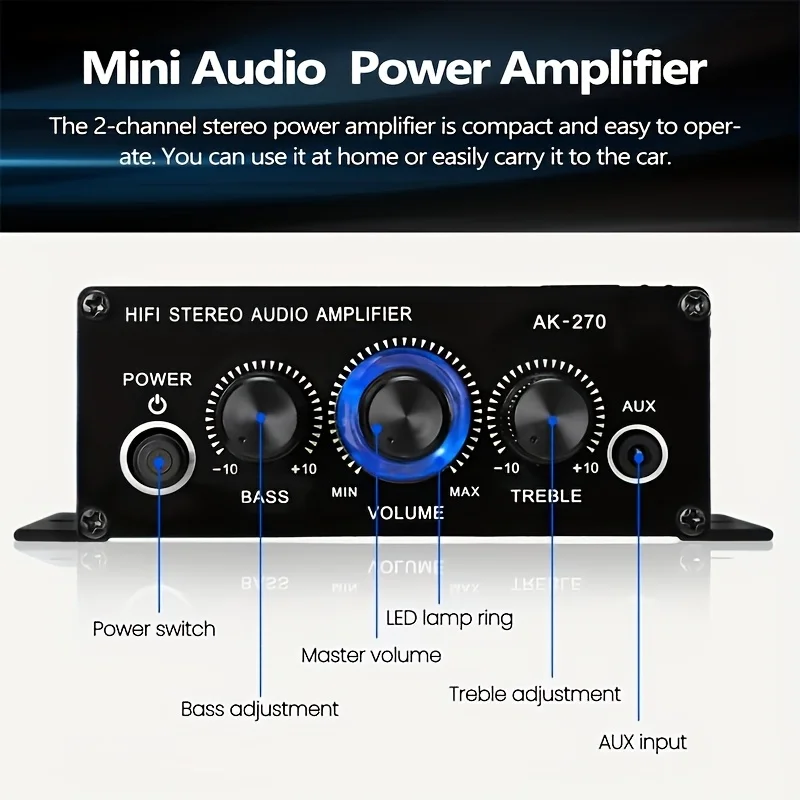 AK-270 400W Mini Power Amplifi - Home Cinema Choice 评论和价格
