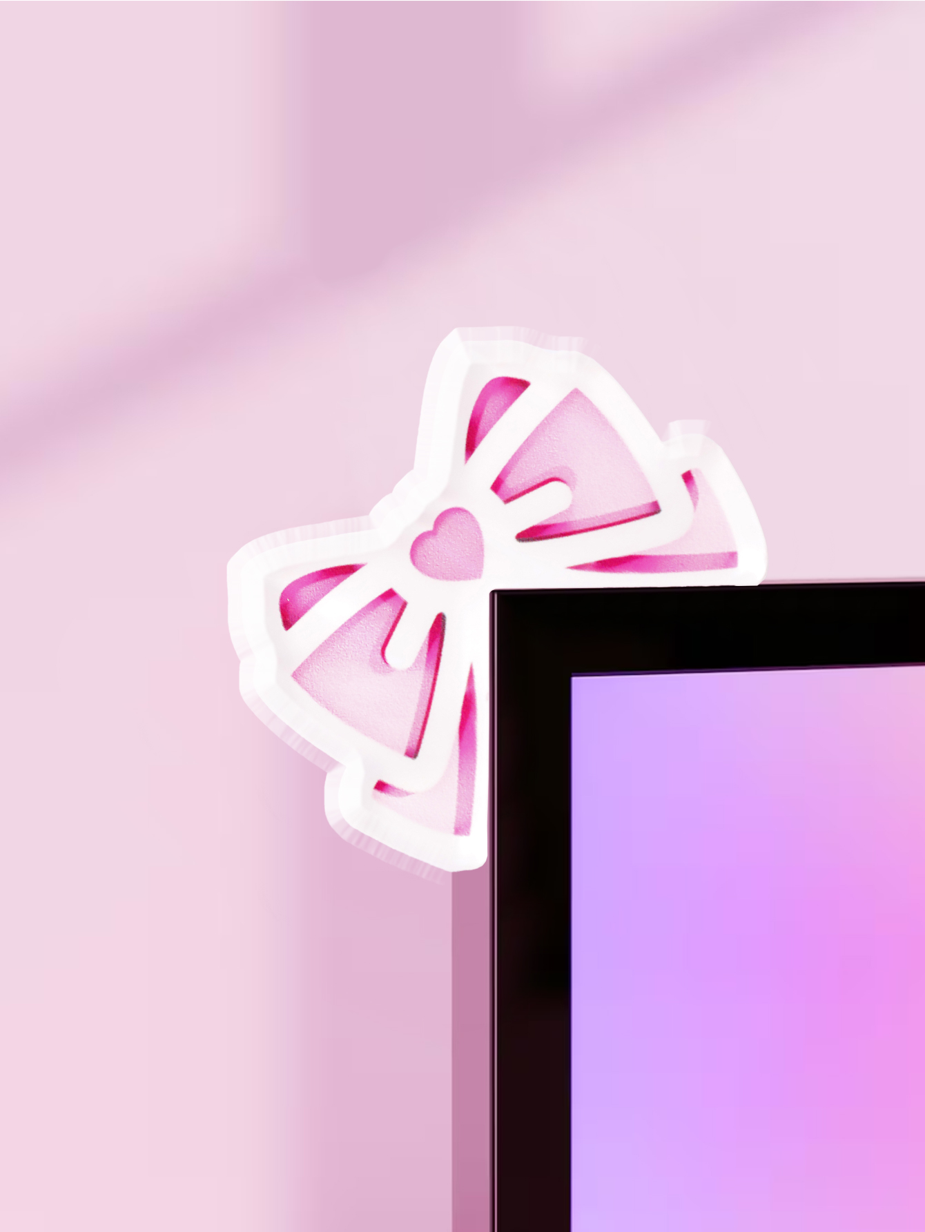Kawaii Bow Monitor Decor Pink  - Home Cinema Pc 评论和价格