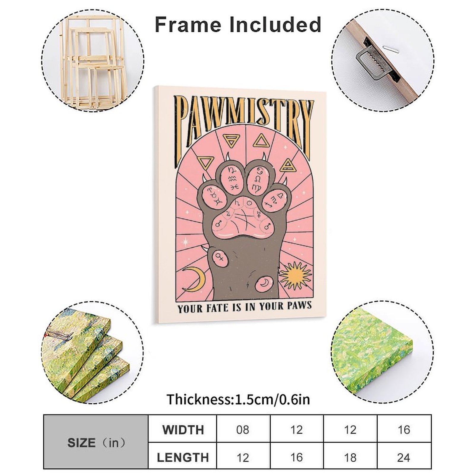 Pawmistry Canvas Painting Post - Home Cinema Wall 评论和价格