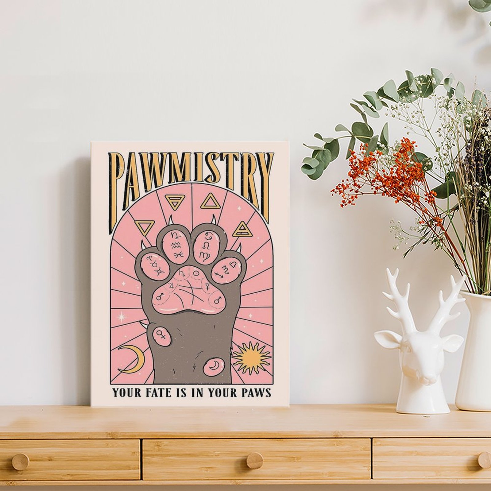 Pawmistry Canvas Painting Post - Home Cinema Wall 评论和价格